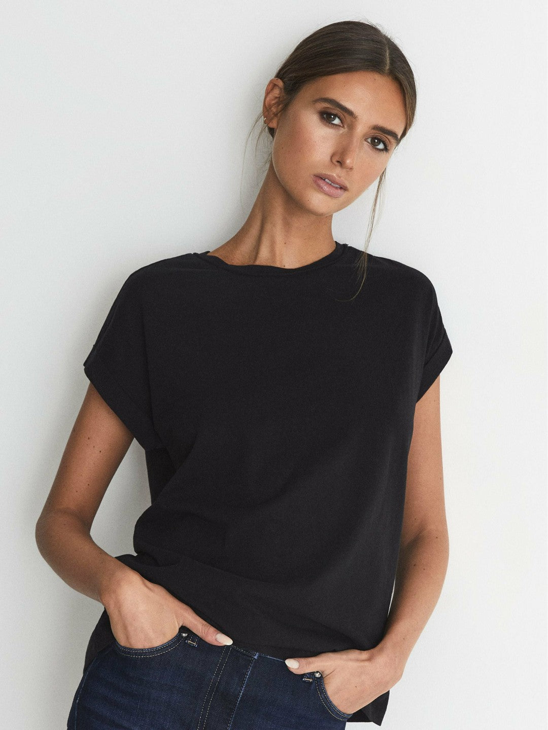Reiss Savings - Cotton-jersey T-shirt in Black