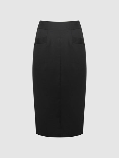 Reiss Tailored Pencil Skirt in Black