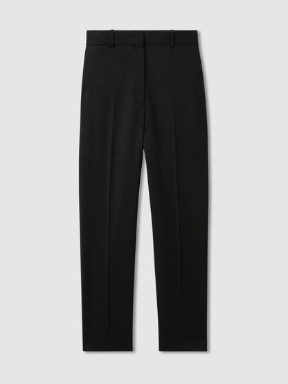 Reiss Wool Blend Tapered Suit Trousers in Black