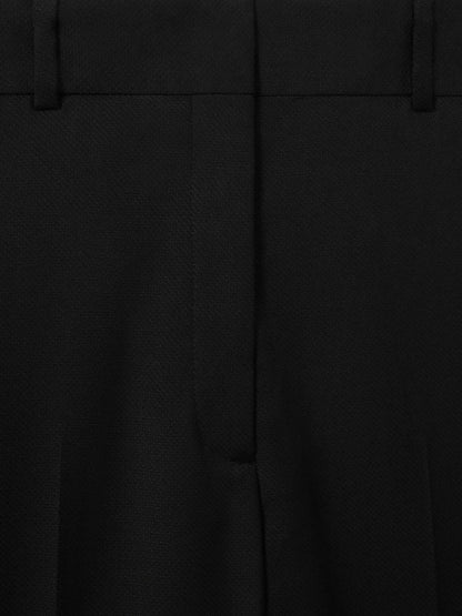 Reiss Wool Blend Tapered Suit Trousers in Black