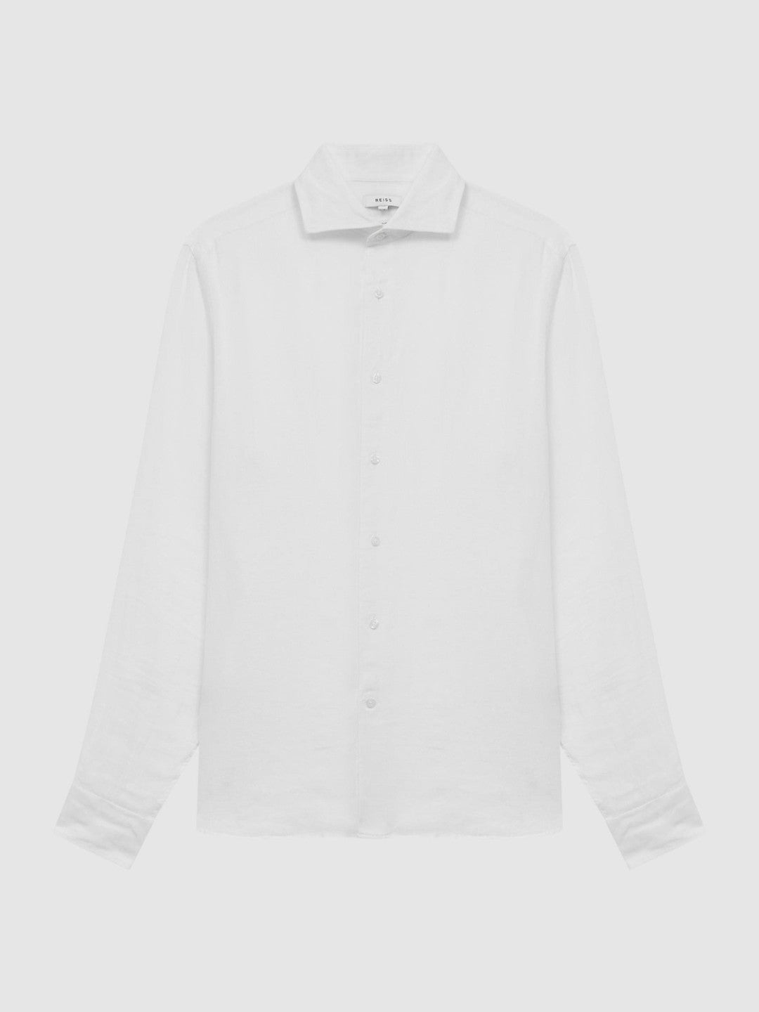 Reiss Linen Button-Through Shirt in White