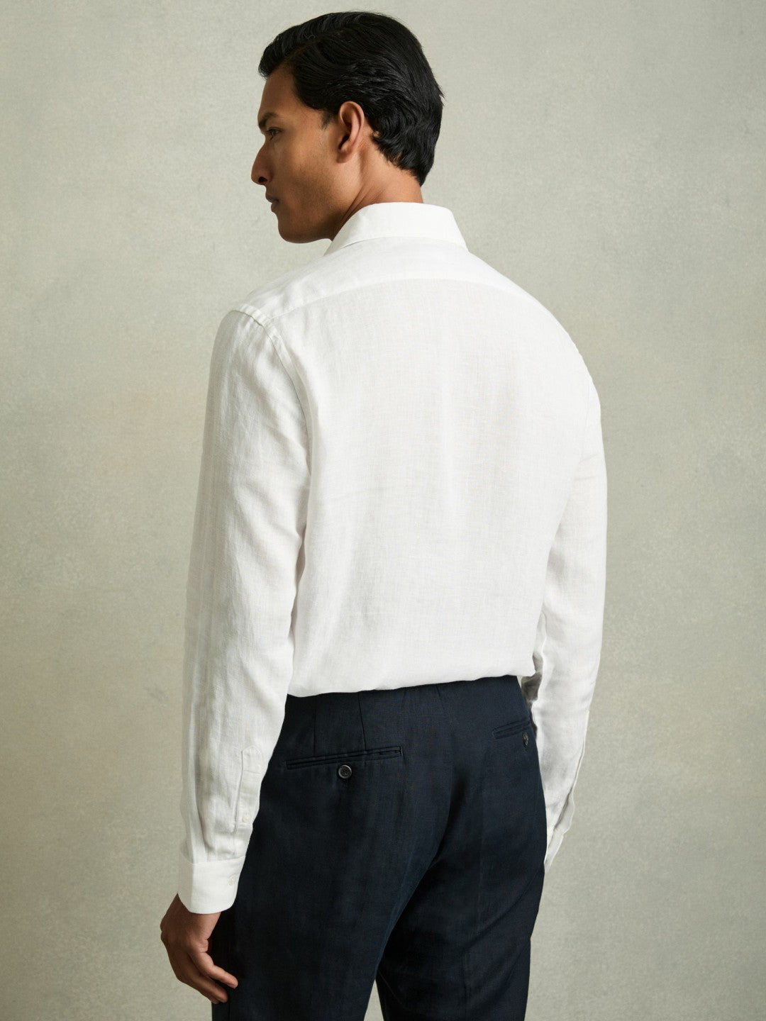 Reiss Linen Button-Through Shirt in White