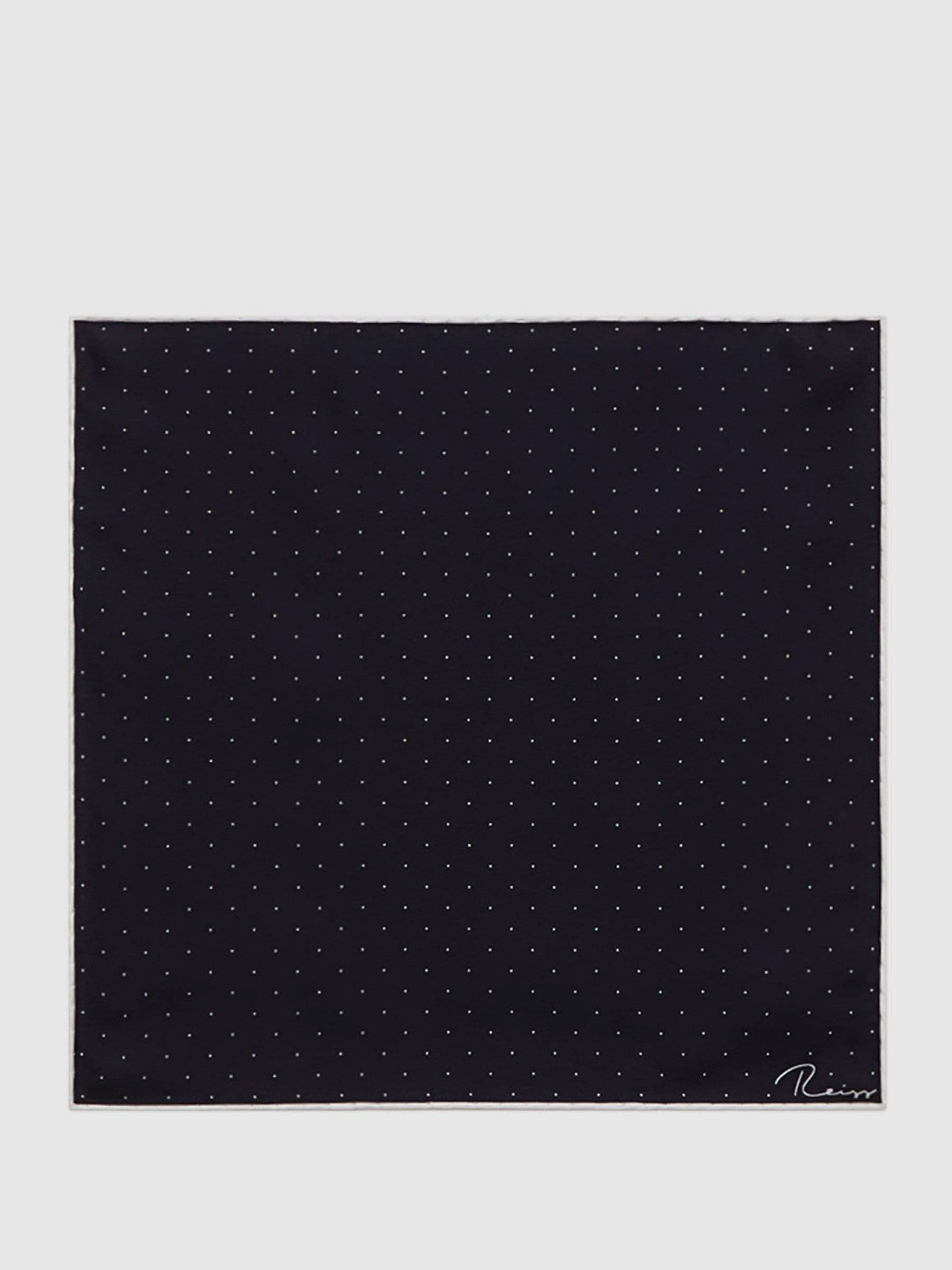 Reiss Sale - Polka Dot Silk Pocket Square in Navy