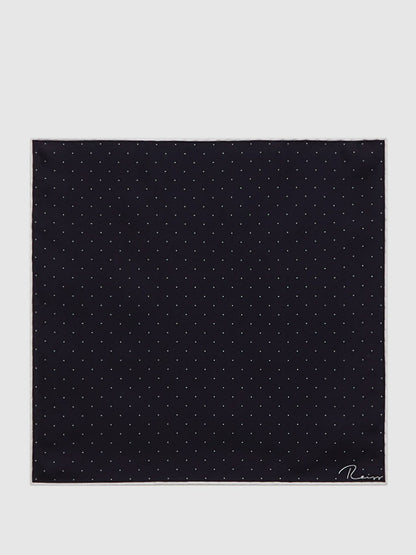 Reiss Sale - Polka Dot Silk Pocket Square in Navy