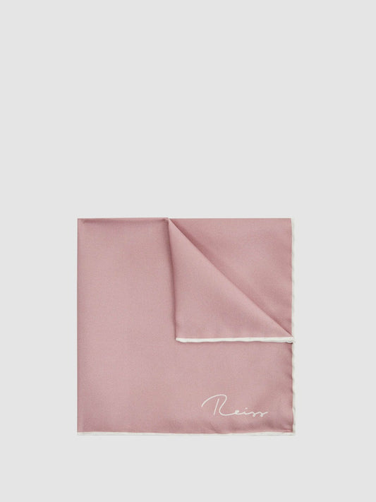 Reiss Popular Choice - Plain Silk Pocket Square in Pink
