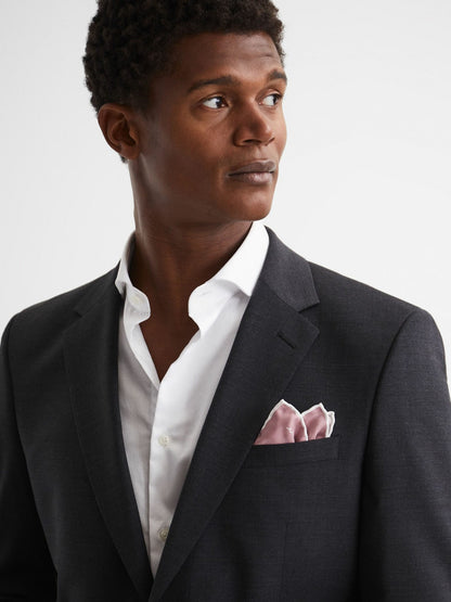 Reiss Popular Choice - Plain Silk Pocket Square in Pink