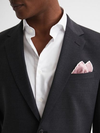 Reiss Popular Choice - Plain Silk Pocket Square in Pink