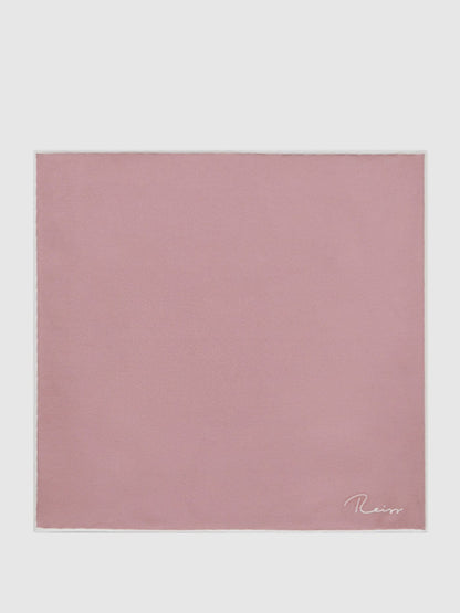 Reiss Popular Choice - Plain Silk Pocket Square in Pink