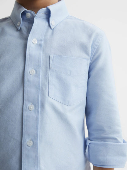 Reiss Sale - 4-9 yrs Button Down Oxford Shirt in Soft Blue