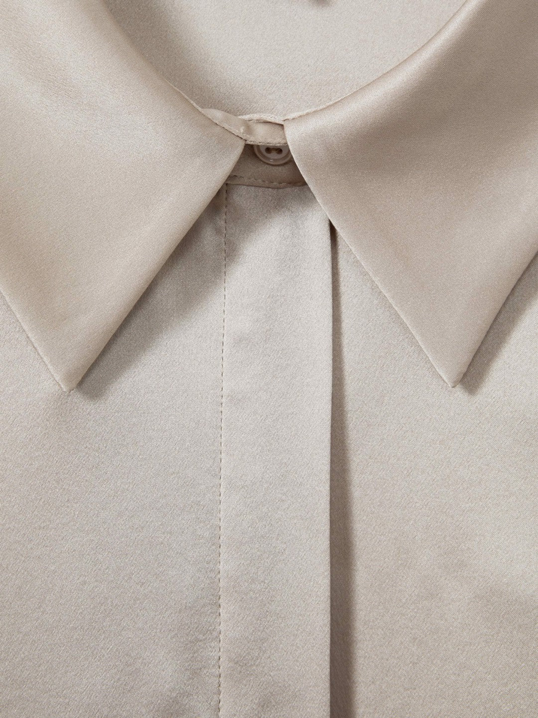 Reiss Popular Choice - Silk Double-Cuff Button-Through Shirt in Champagne
