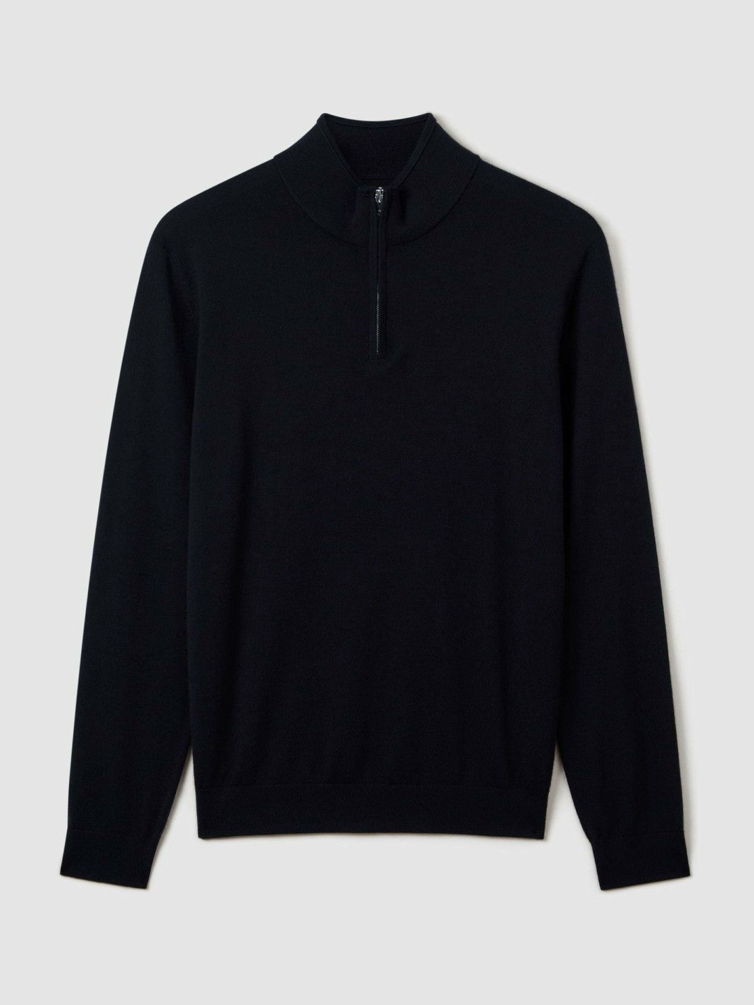 Reiss Sale - Merino Wool Half-Zip Jumper in Navy