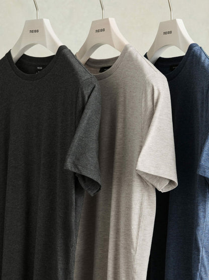 Reiss Cotton-Jersey Crew-Neck T-shirts 3 Pack in Multi Melange