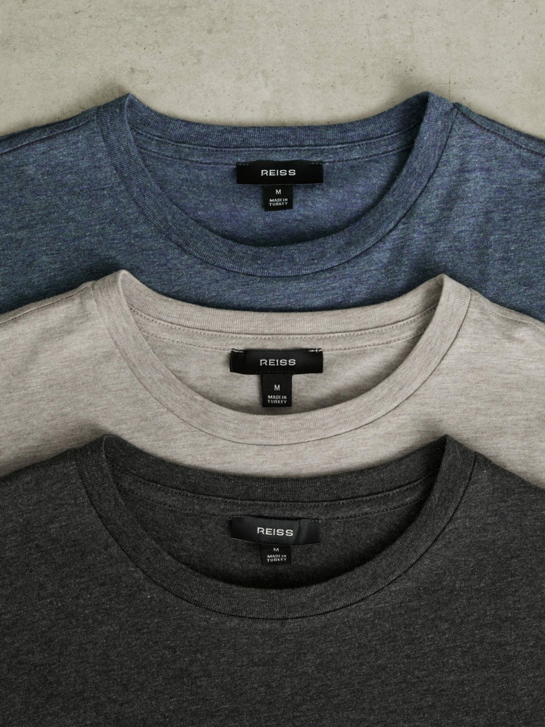 Reiss Cotton-Jersey Crew-Neck T-shirts 3 Pack in Multi Melange
