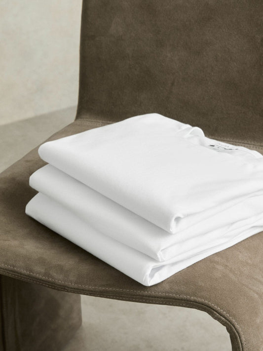 Reiss Value - Cotton-Jersey Crew-Neck T-shirts 3 Pack in White