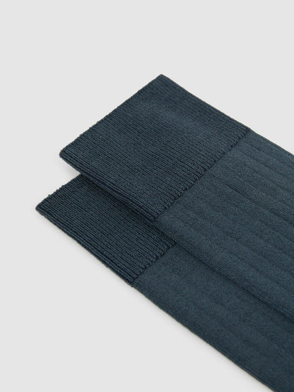 Reiss Affordable - Ribbed Socks in Airforce Blue