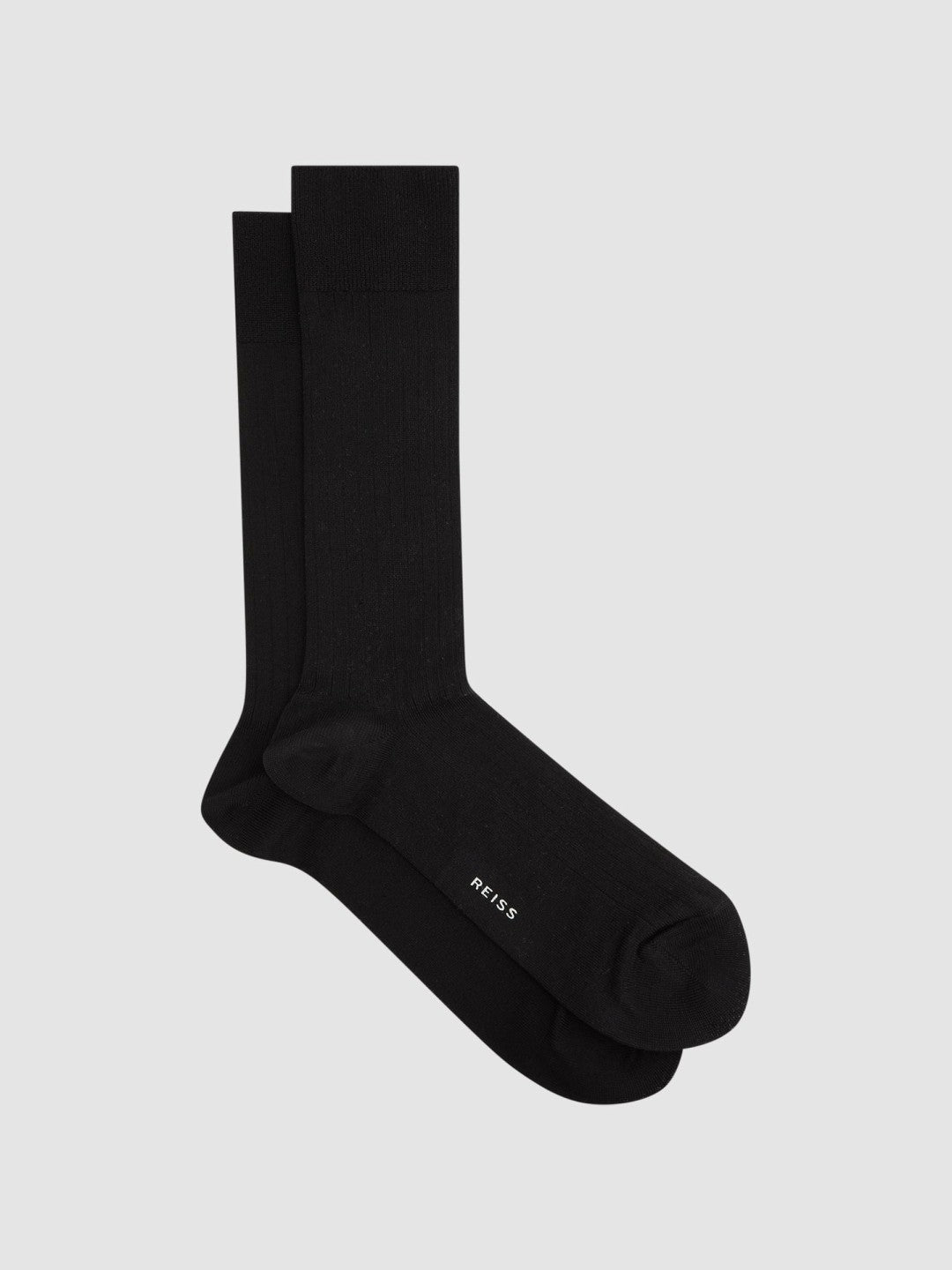 Reiss Popular Choice - Ribbed Socks in Black