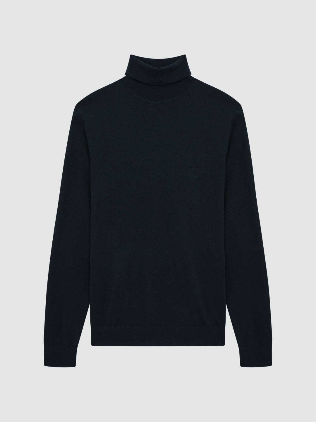 Reiss Affordable - Slim Fit Merino Wool Roll Neck Jumper in Navy