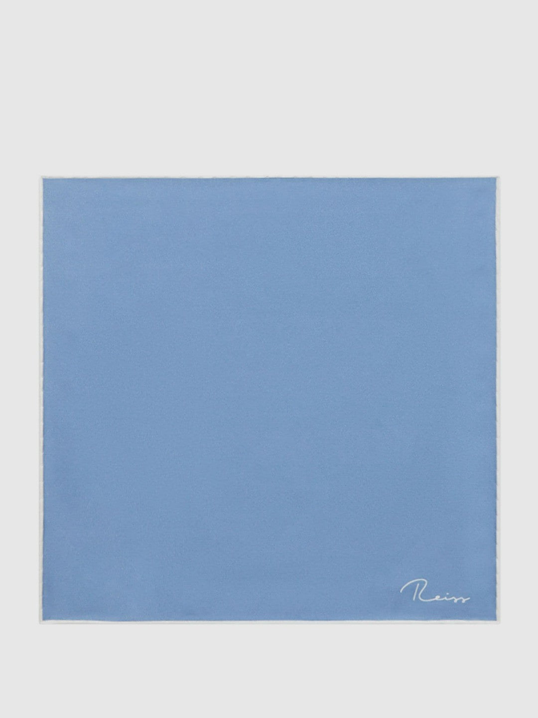 Reiss Sale - Plain Silk Pocket Square in Airforce Blue