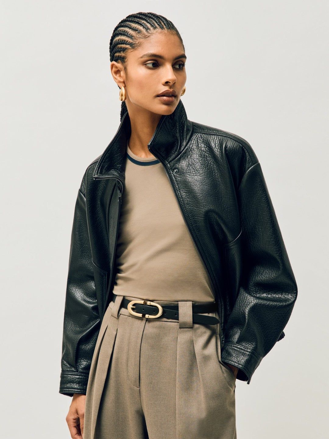 Reiss Featured - Horseshoe Belt in Black