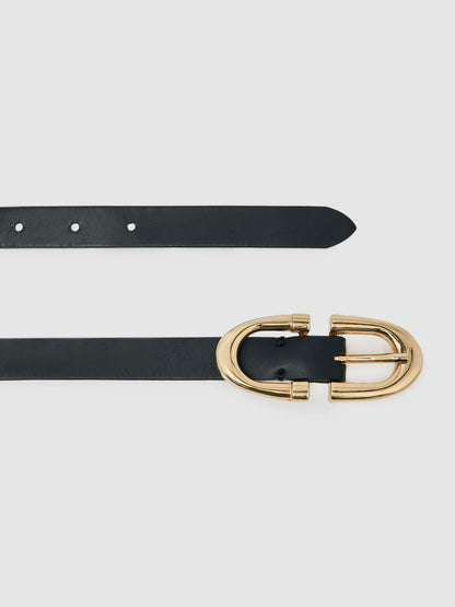Reiss Featured - Horseshoe Belt in Black