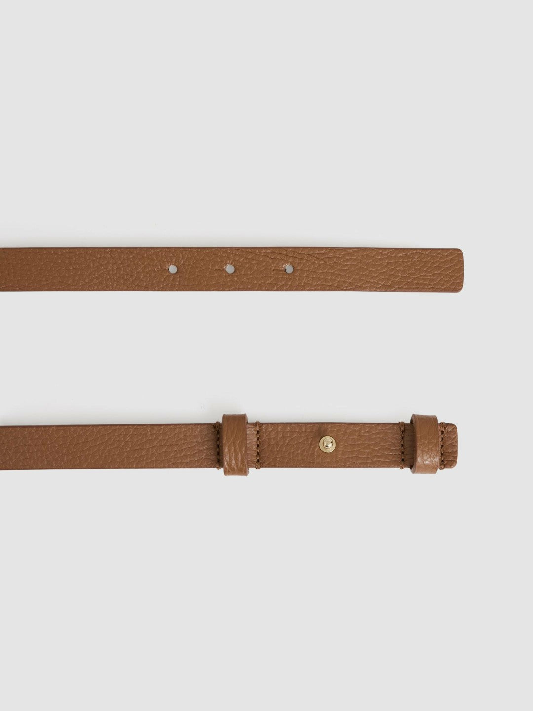 Reiss Deal - Leather Square Hinge Belt in Tan
