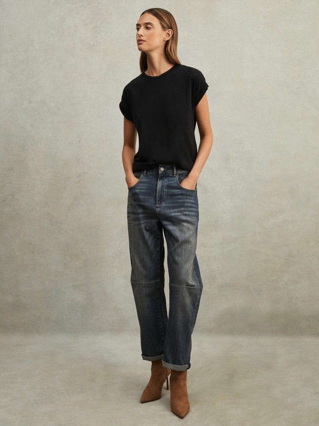 Reiss Deal - Cotton-Jersey Crew Neck T-Shirt in Black