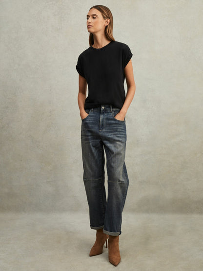 Reiss Deal - Cotton-Jersey Crew Neck T-Shirt in Black