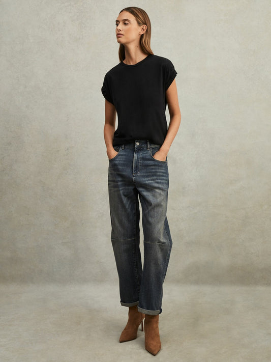 Reiss Deal - Cotton-Jersey Crew Neck T-Shirt in Black