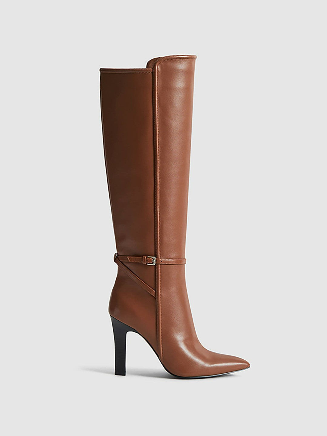 Reiss Featured - Leather Knee High Boots in Tan
