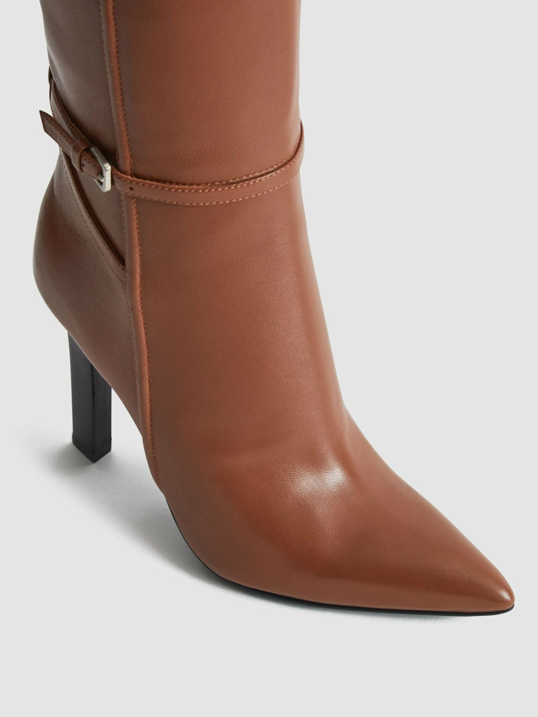 Reiss Featured - Leather Knee High Boots in Tan