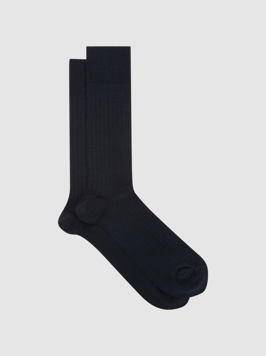 Reiss Affordable - Ribbed Socks in Navy