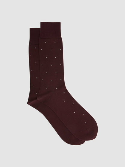 Reiss Savings - Polka Dot Socks in Bordeaux