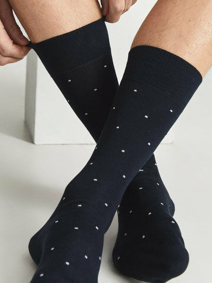 Reiss Deal - Polka Dot Socks in Navy
