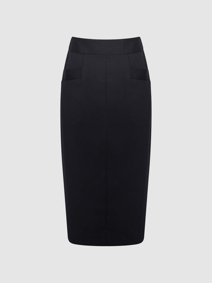Reiss Value - Petite Tailored Pencil Skirt in Navy