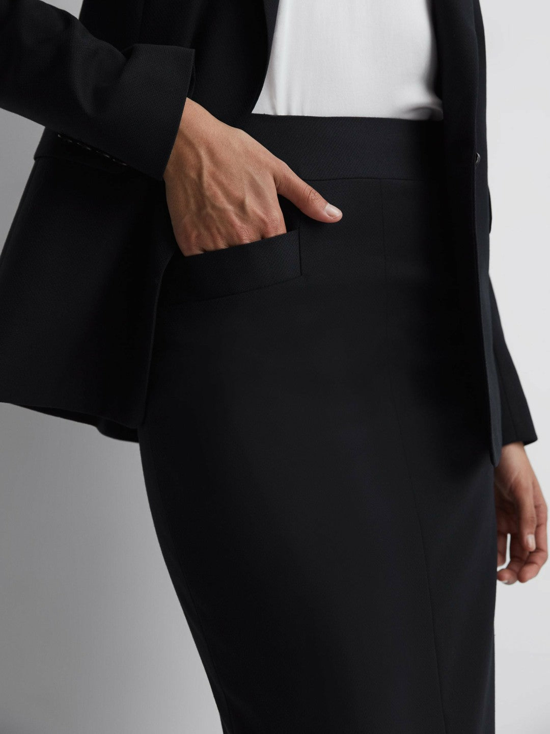 Reiss Value - Petite Tailored Pencil Skirt in Navy