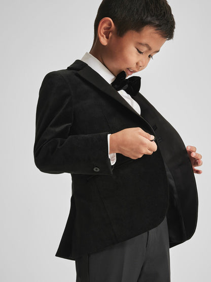 Reiss Savings - 4-9 yrs Single Breasted Velvet Blazer in Black