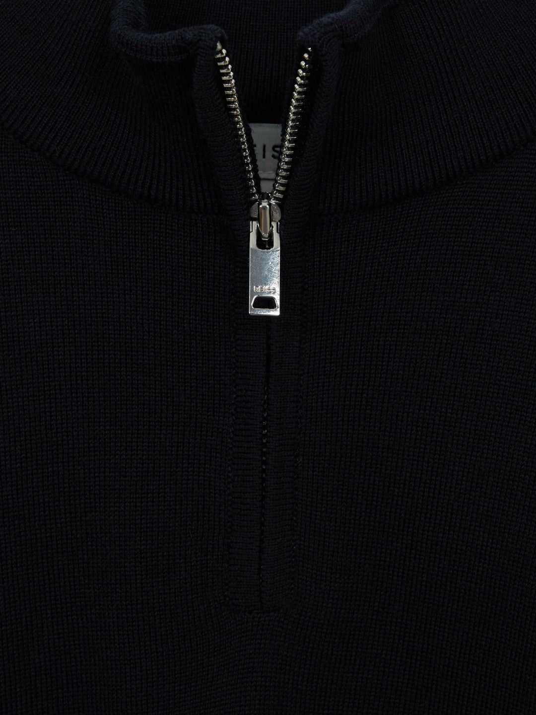 Reiss 9-14 yrs Merino Wool Zip-Neck Jumper in Navy
