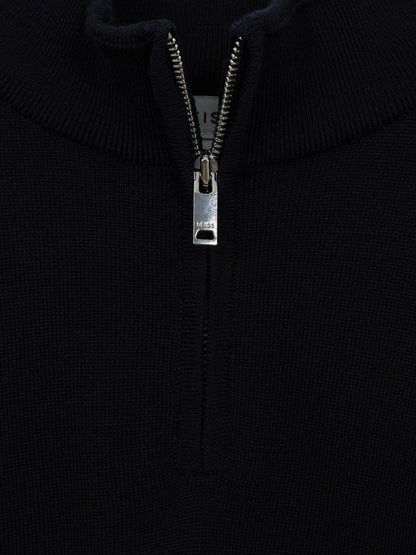 Reiss 9-14 yrs Merino Wool Zip-Neck Jumper in Navy