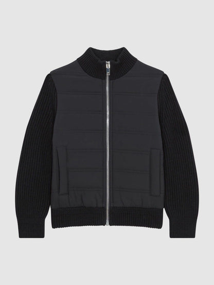Reiss 3-9 yrs Hybrid Zip Through Quilted Jacket in Navy
