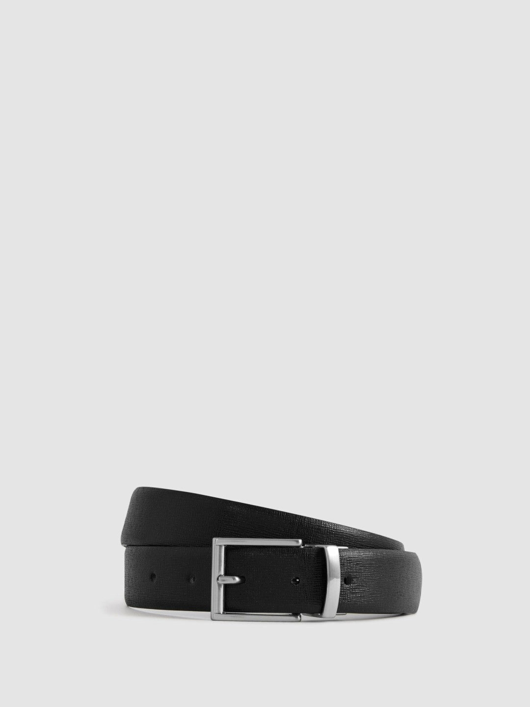 Reiss Affordable - Reversible Leather Belt in Black