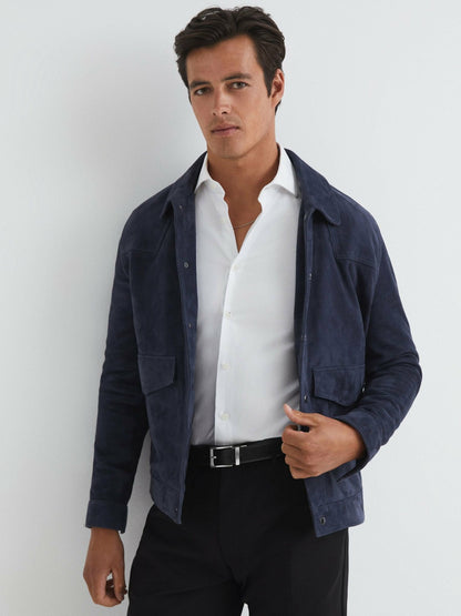 Reiss Affordable - Reversible Leather Belt in Black