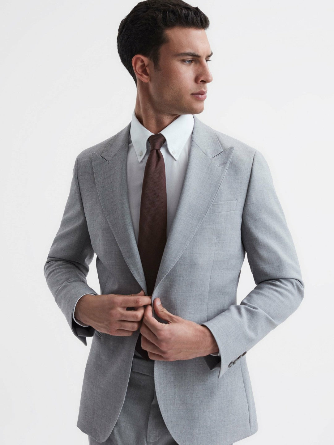 Reiss Value - Textured Silk Blend Tie in Burgundy