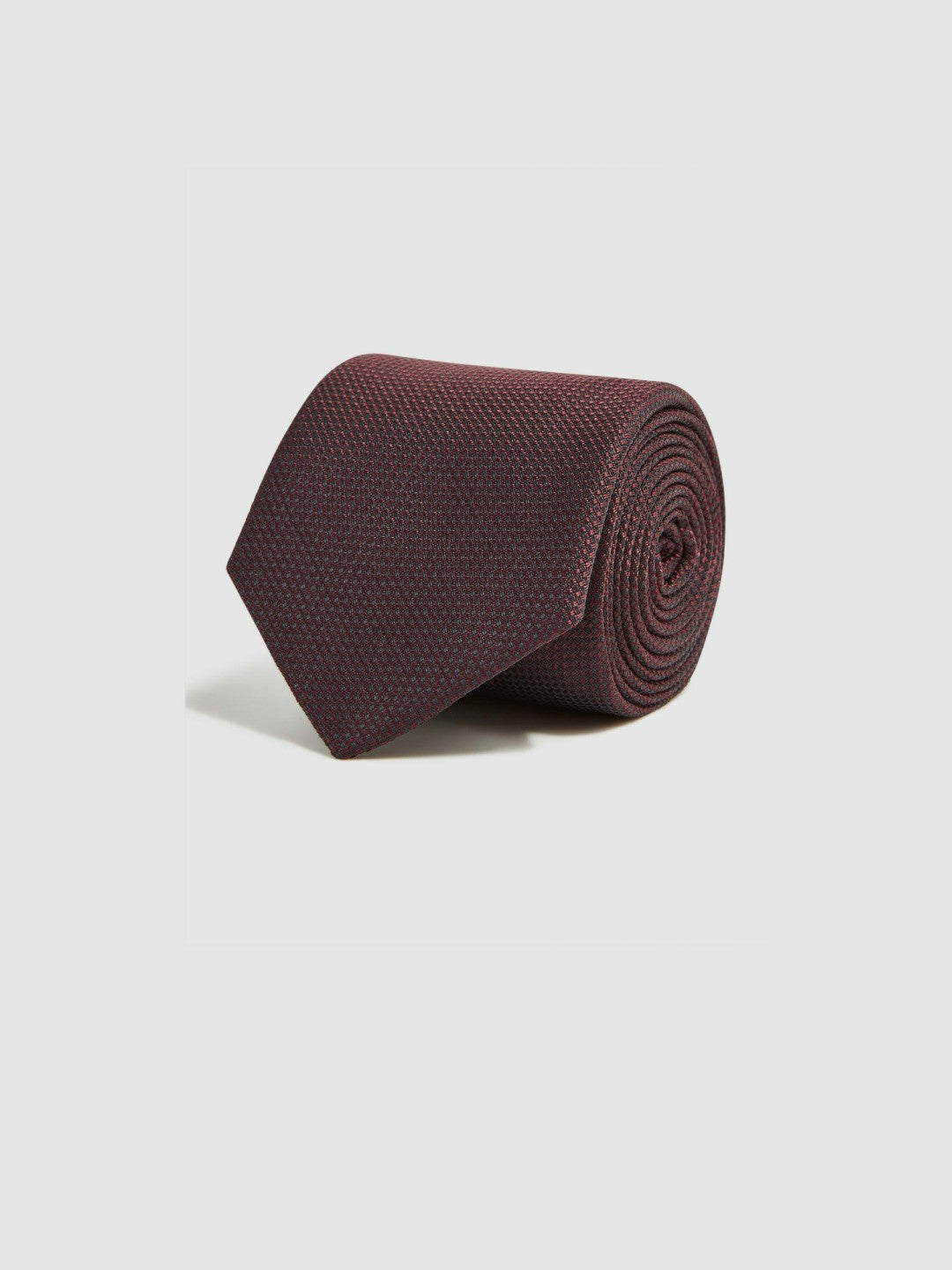Reiss Value - Textured Silk Blend Tie in Burgundy