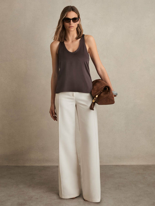 Reiss Value - Silk Scoop-Neck Vest in Mauve