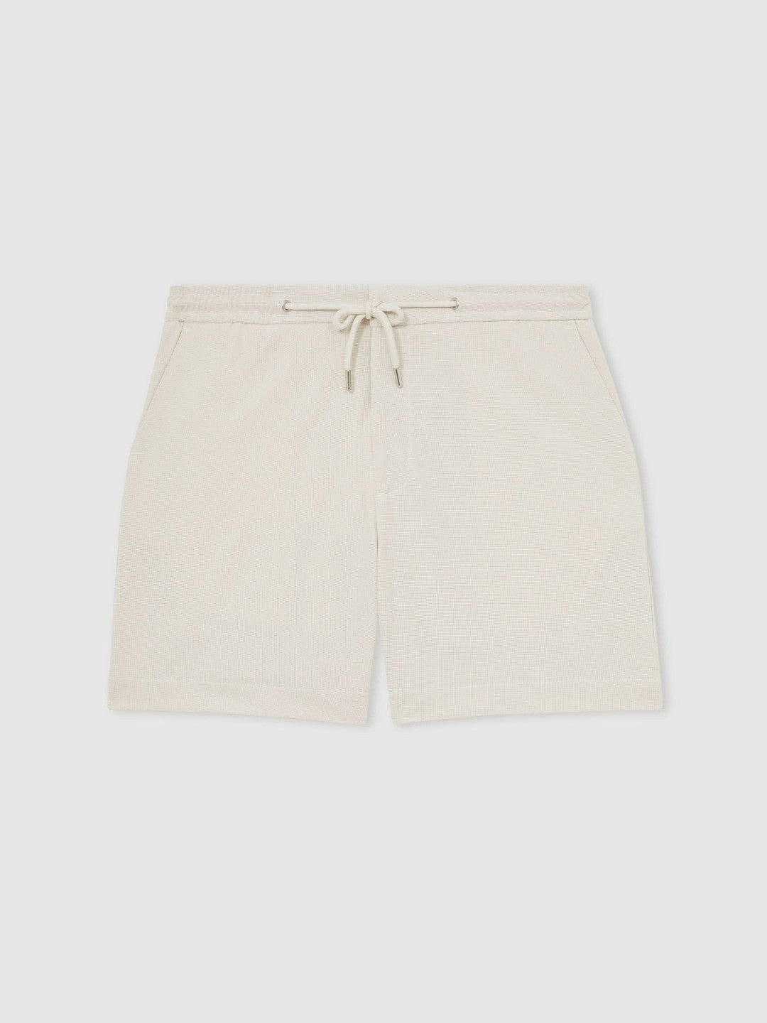 Reiss Sale - Textured Drawstring Shorts in Stone