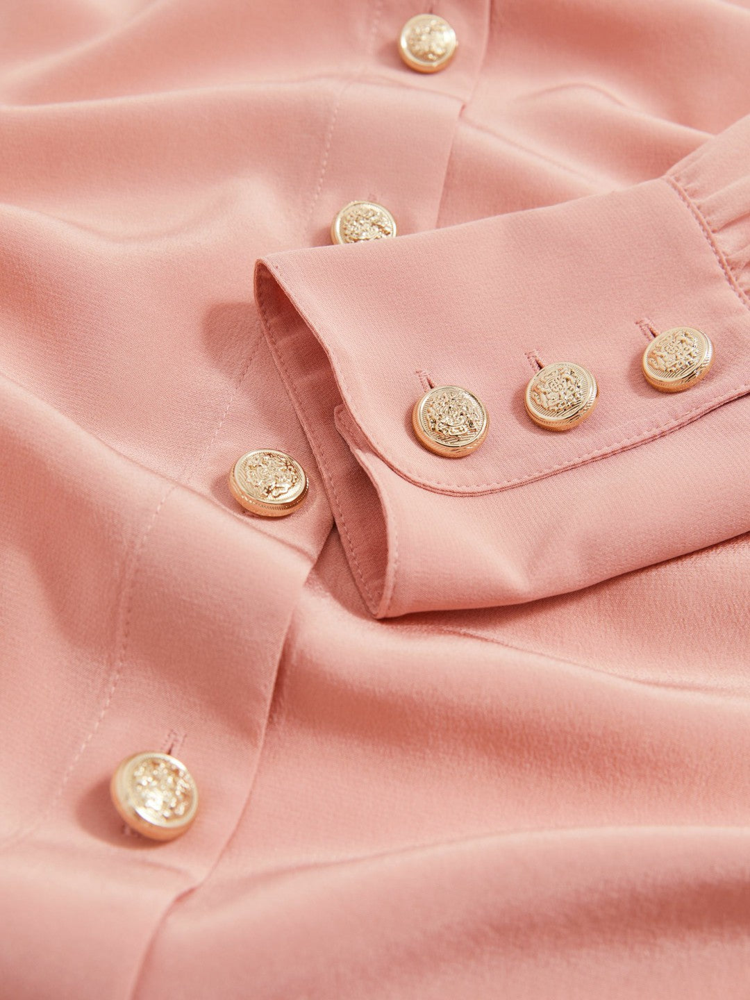 Reiss Savings - Silk Embossed-Button Shirt in Pink