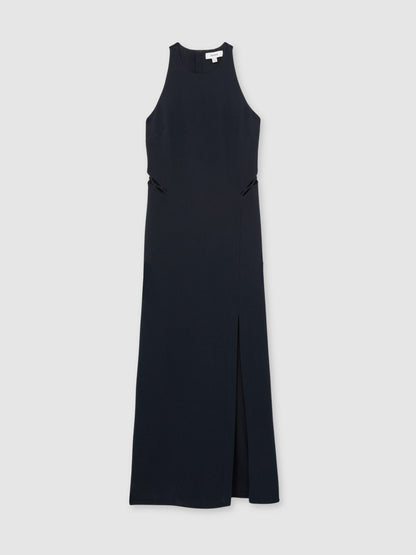 Reiss Ladder-Trim Sleeveless Maxi Dress in Navy