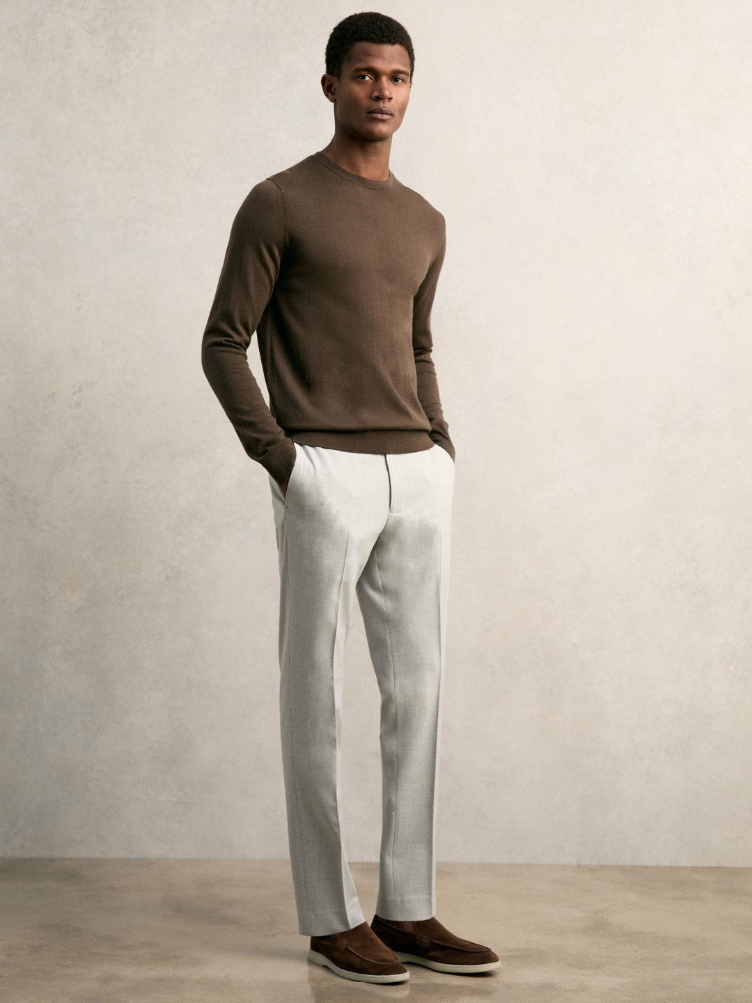 Reiss Value - Slim-Fit Internal-Drawstring Trousers in Grey