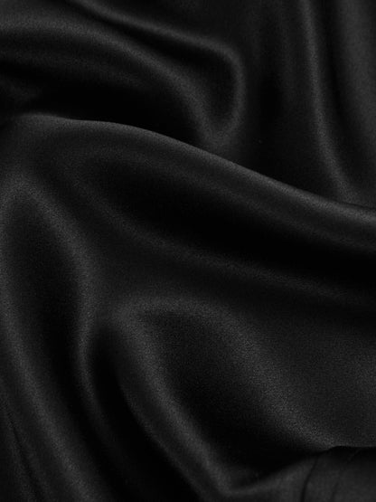 Reiss Affordable - Silk-Satin Concealed-Placket Shirt in Black