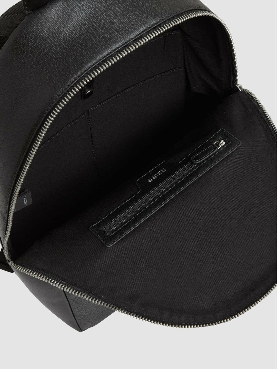 Reiss Best Seller - Micro-Grain Leather Backpack in Black